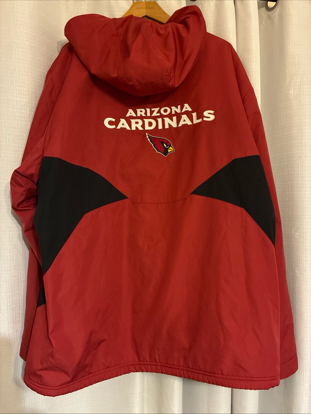 Arizona Cardinals Red Hooded Pullover Jacket OnField rain weather football NFL